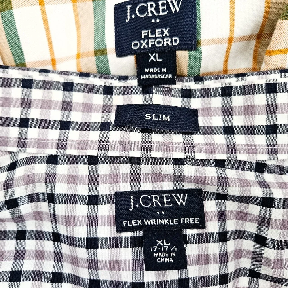 J Crew Lot Of 4 Button Down Long Sleeve Shirts Mens XL Slim & Classic Checkered - Picture 12 of 13